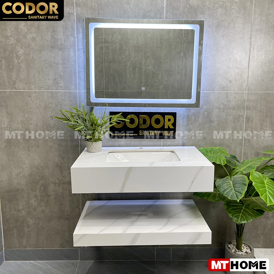 Lavabo Mặt Đá 2 Tầng Màu Trắng