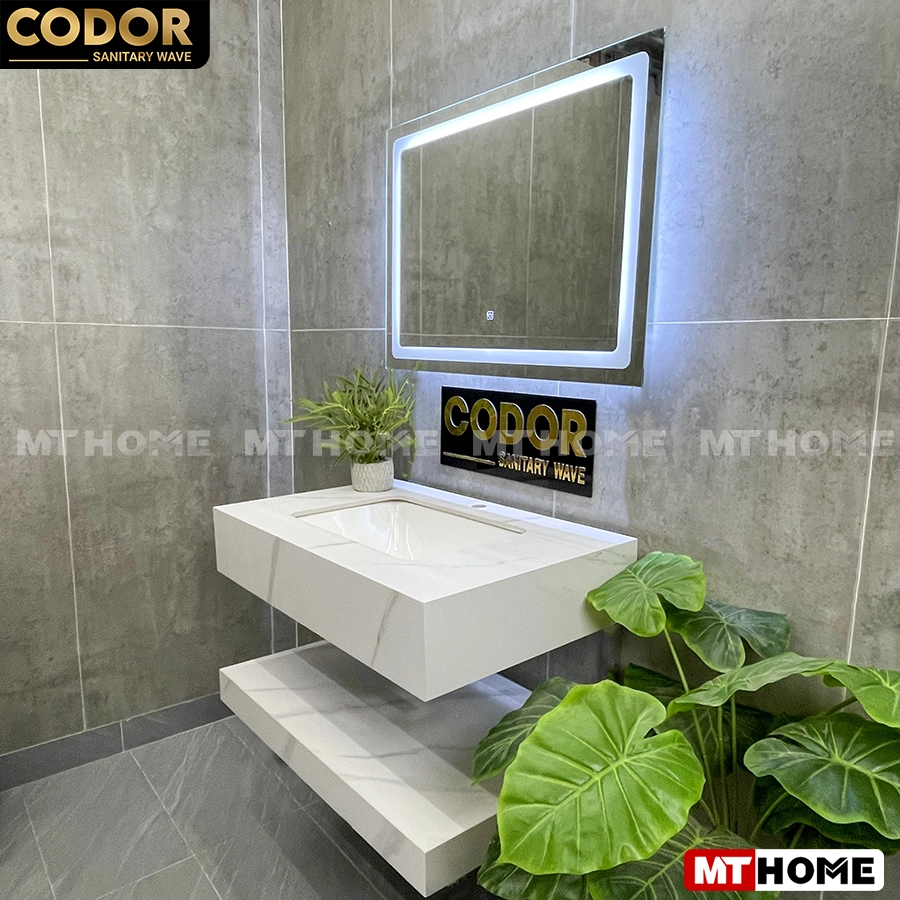 Lavabo Mặt Đá 2 Tầng Màu Trắng