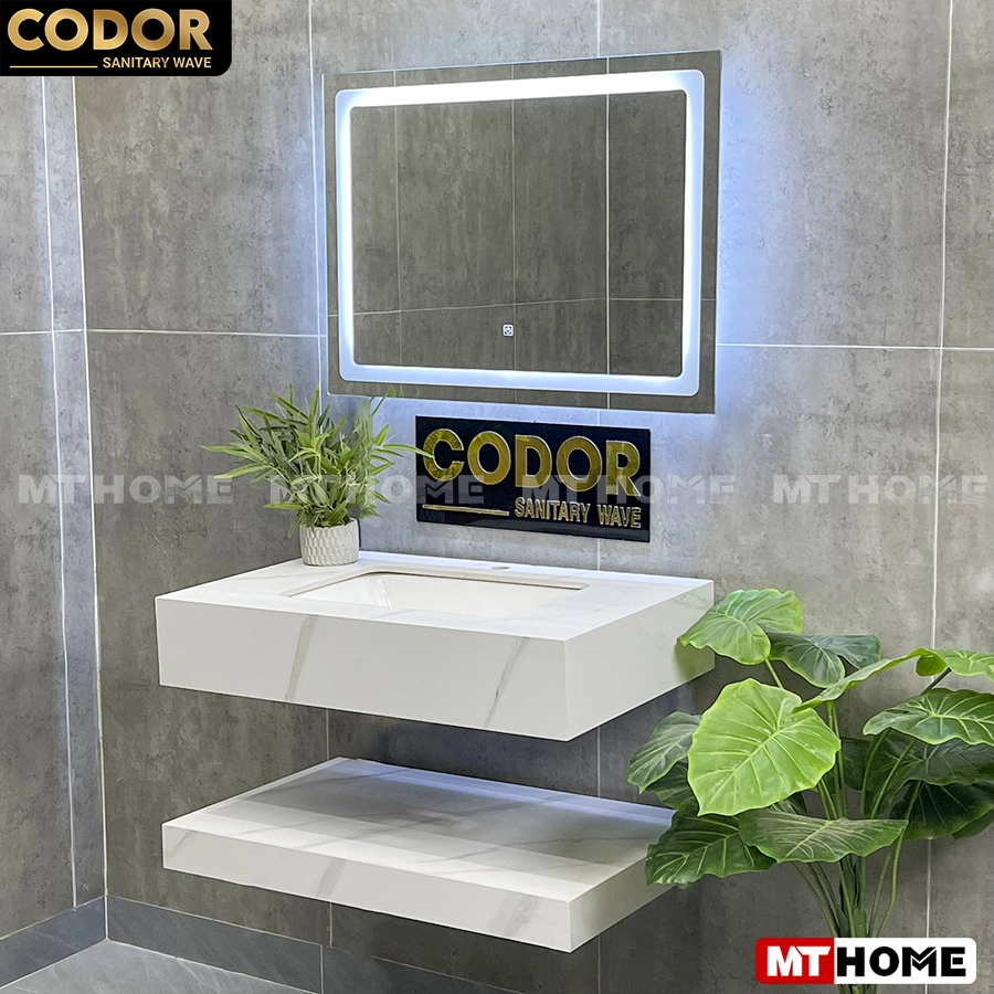 Lavabo Mặt Đá 2 Tầng Màu Trắng
