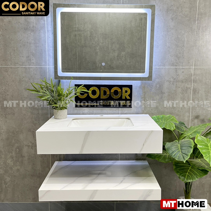 Lavabo Mặt Đá 2 Tầng Màu Trắng