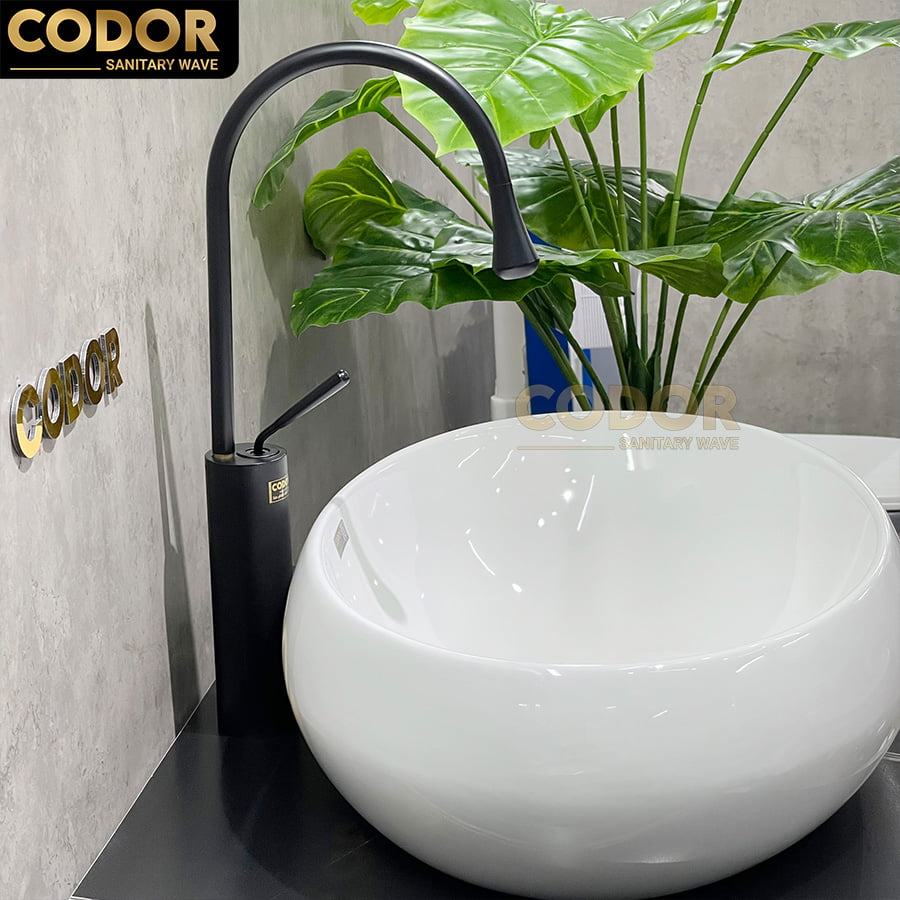 lavabo đặt bàn trắng oval