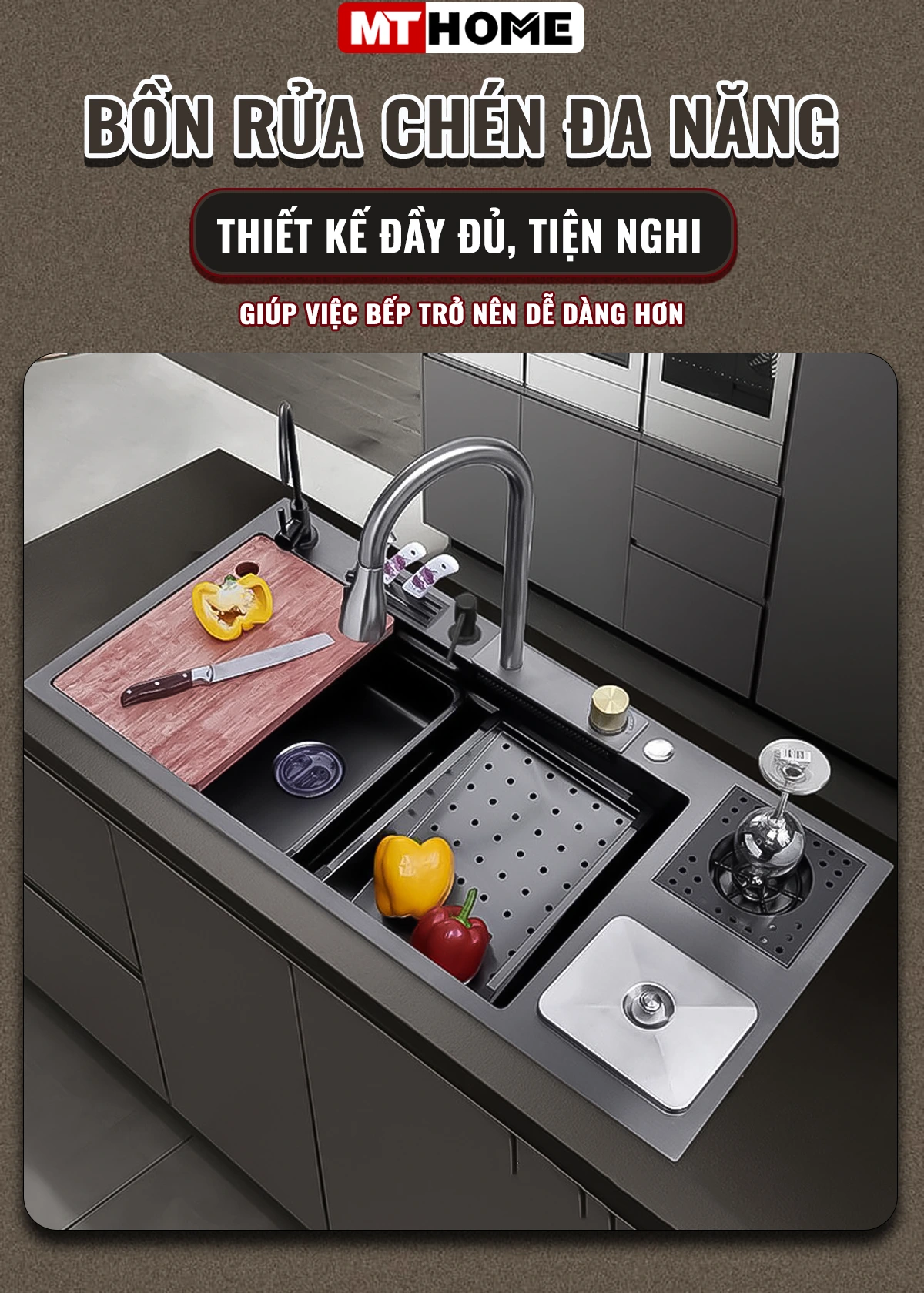 chậu rửa chén đa năng