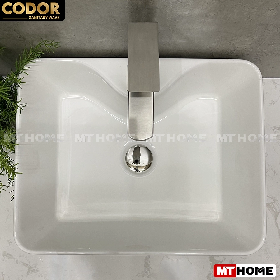 Lavabo Đặt Bàn Vuông Màu Trắng