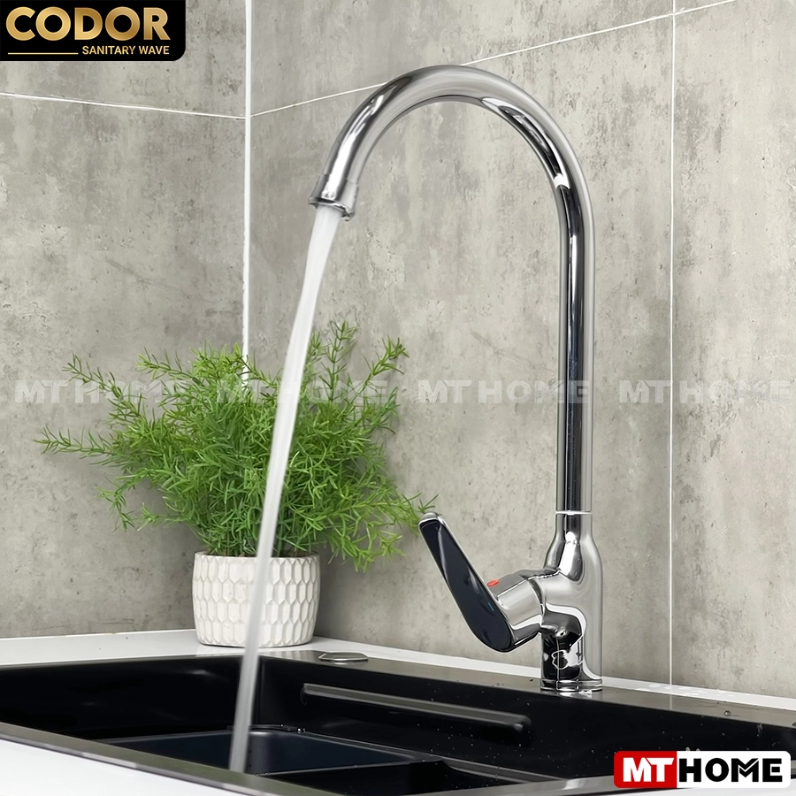 Vòi Rửa Chén Nóng Lạnh Dồng Thau Mạ Crom