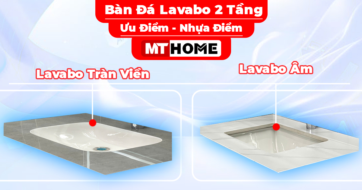 bàn đá lavabo 2 tầng