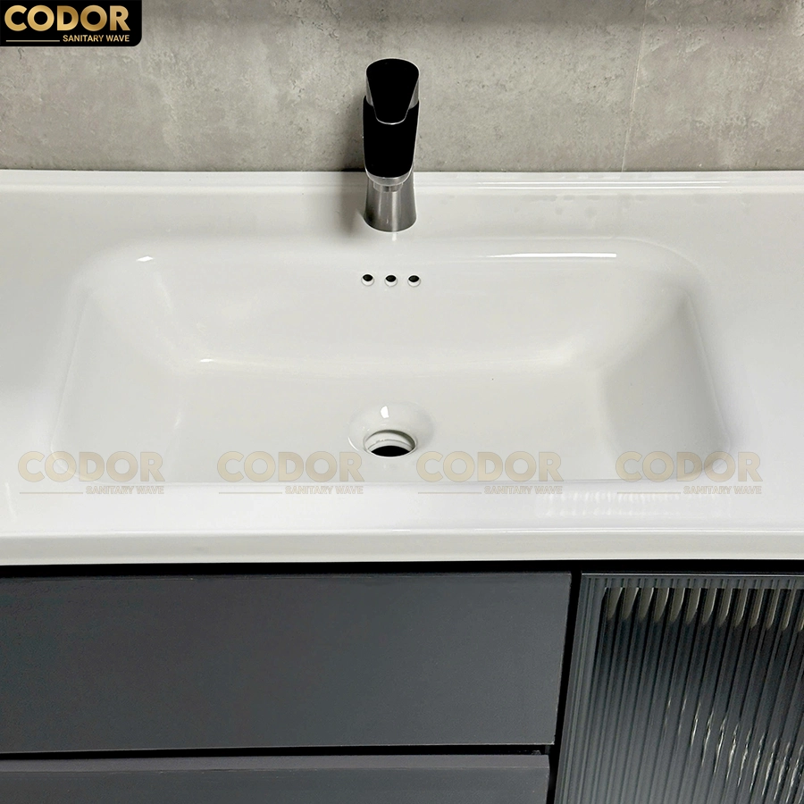 Tủ Lavabo Nhựa PVC Màu Xám Gương LED MTTN-7868X