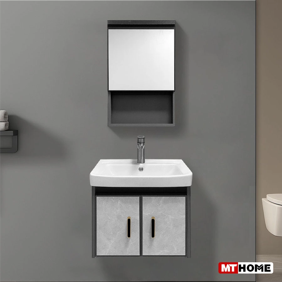 Tủ Lavabo Nhà Tắm Nhôm Tổ Ong Màu Trắng Vân Đá 50×35 MTTN-7545
