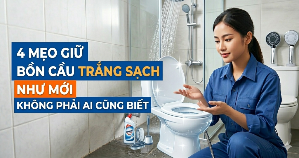 Mẹo giữ bồn cầu trắng sạch