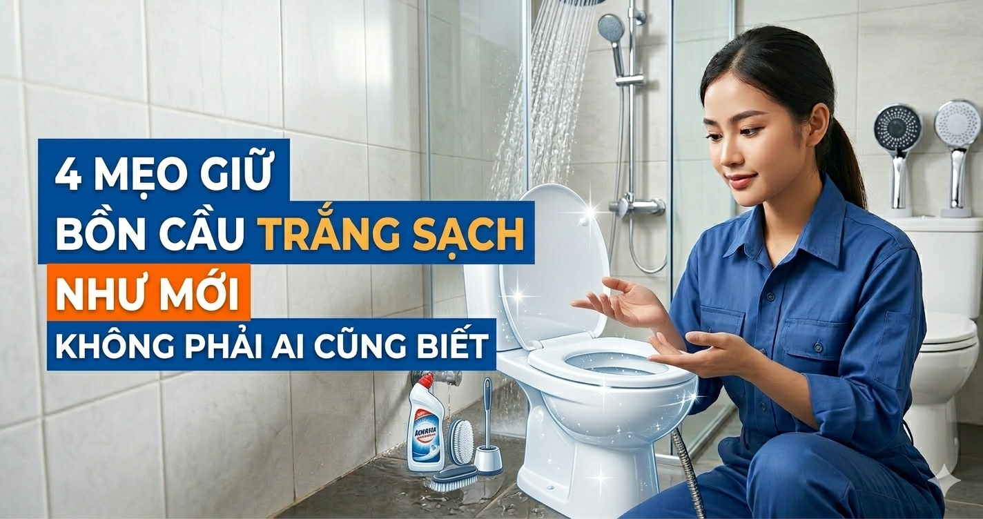 Mẹo giữ bồn cầu trắng sạch