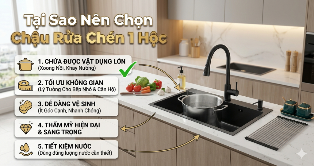 Chậu Rửa Chén 1 Hộc