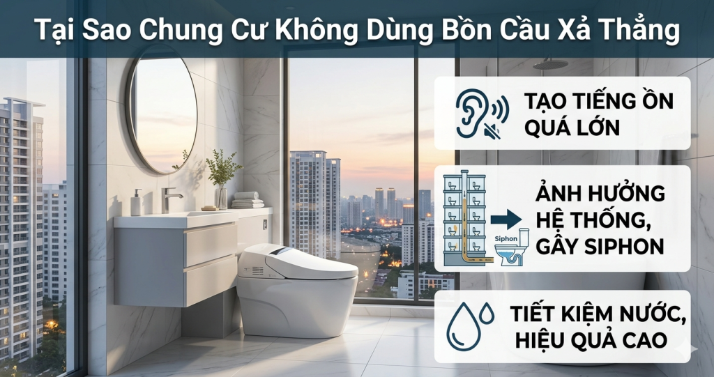 Bồn cầu xả thẳng