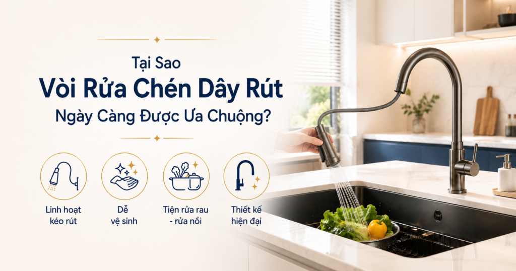 Vòi Rửa Chén Dây Rút